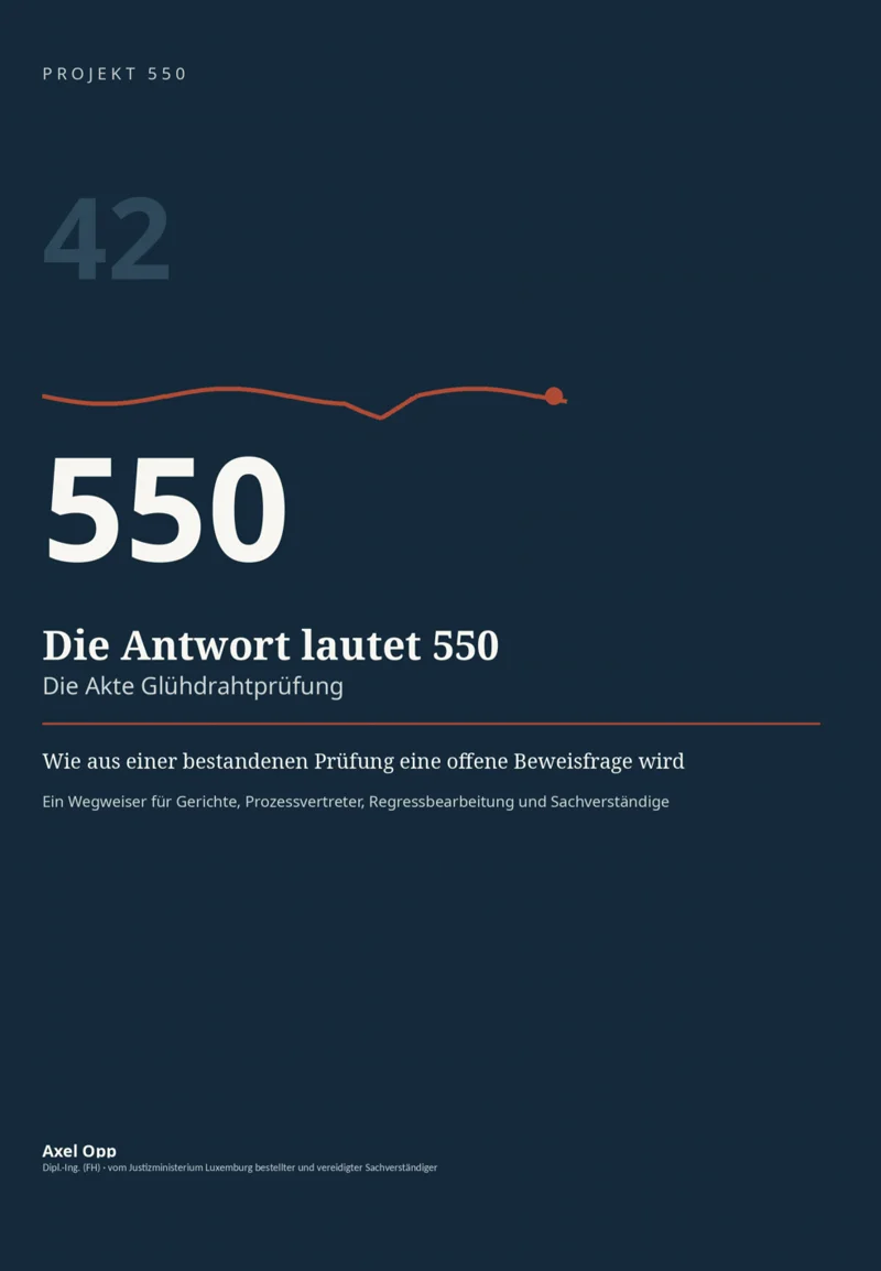 Couverture de la version professionnelle : titre « Die Antwort lautet 550 » sur fond sombre.