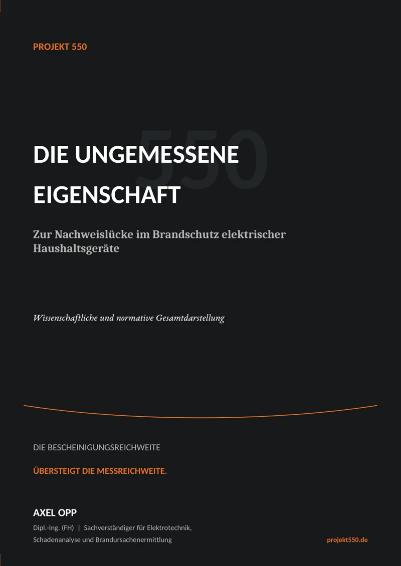 Couverture de l'exposé complet : titre « Die ungemessene Eigenschaft » sur fond sombre.